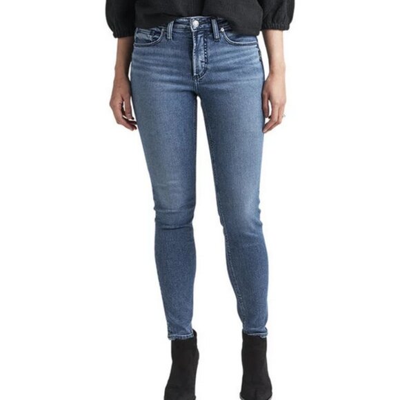 Silver Jeans Most Wanted Skinny Size 26 Blue Universal Fit Mid Rise - Picture 1 of 11